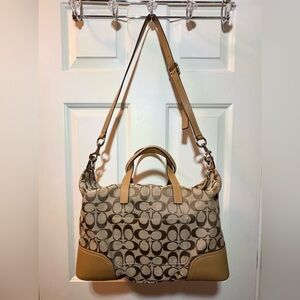 Coach Tan and Brown Shoulder Bag